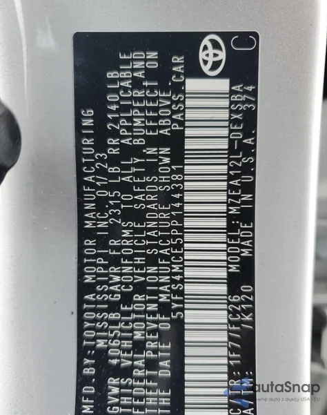 2023 Toyota Corolla Se from USA, damaged, VIN 5YFS4MCE5PP144381